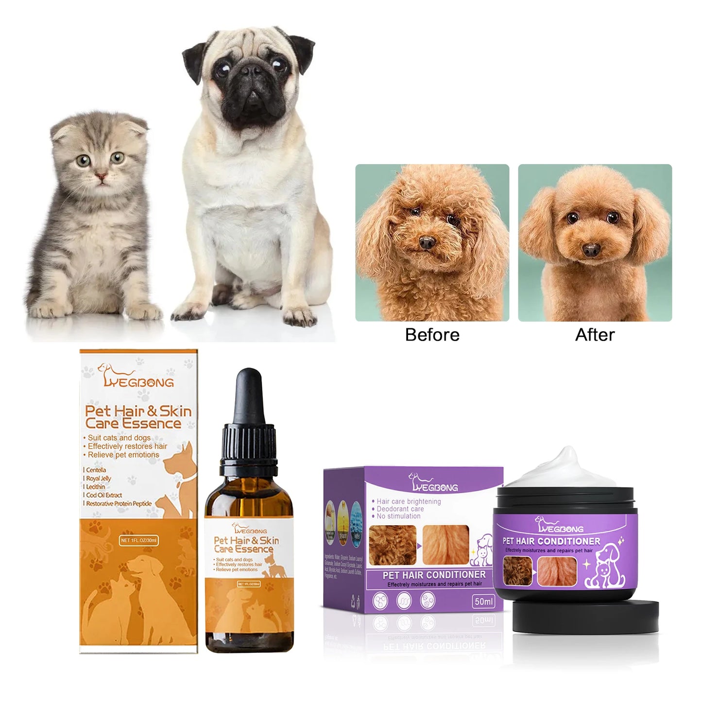 YEGBONG Pet Hair Care Cream For Cats And Dogs Softening Conditioner