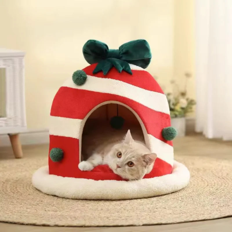 Zhejiang Winter Cat Nest Plush Sleeping House Gift Box For Cats And Dogs