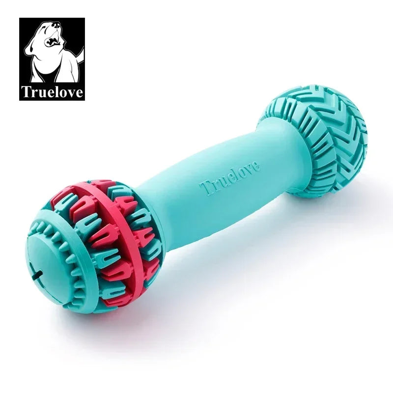TRUELOVE Super Durable Leakproof Treat Dispenser Dog Toy Dumbbell