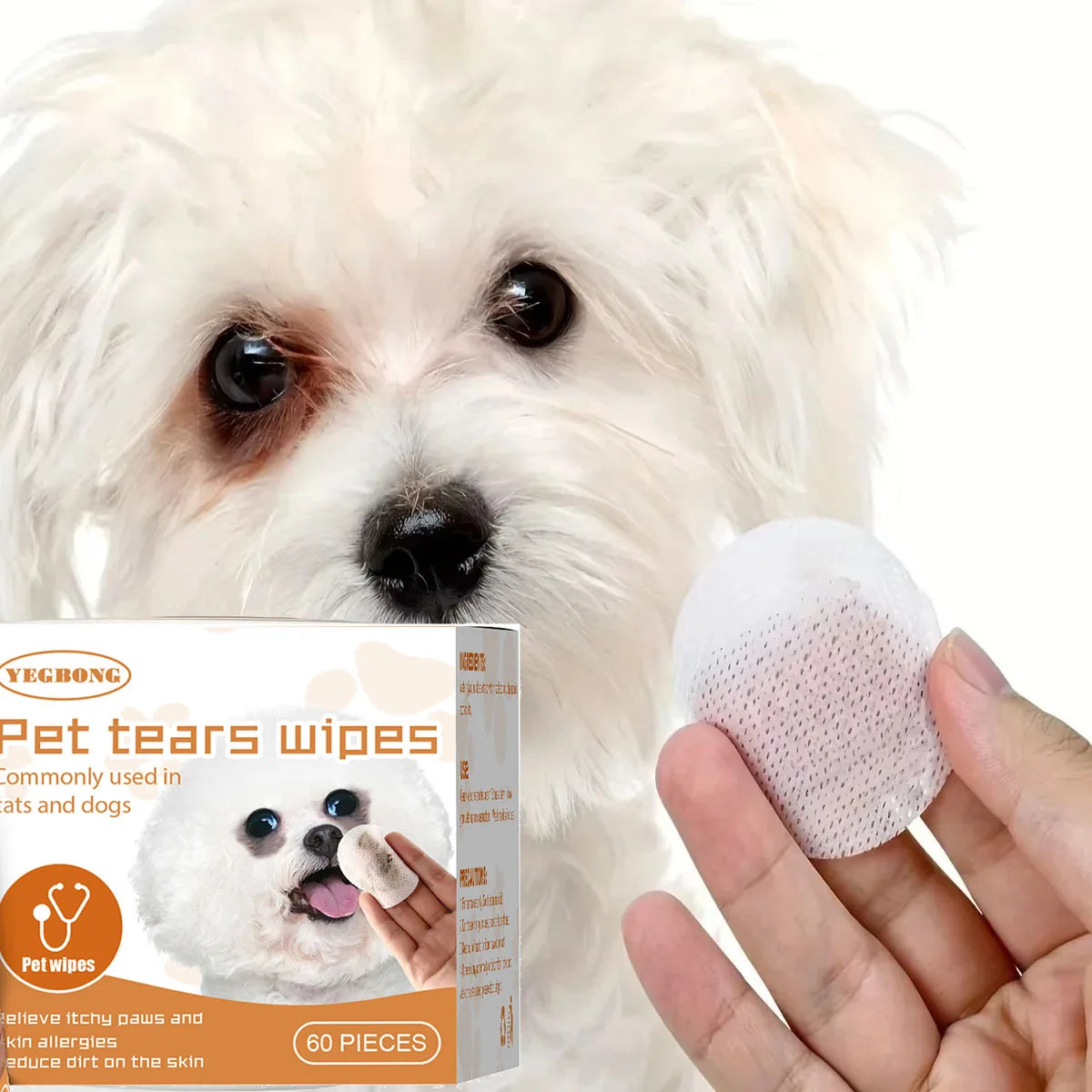 Pet Eye Cleaning Wipe Quickly Removing Tear Mark Stain Whitening Relieve Eye Discomfort Eliminate Odor Pets Grooming Wet Tissues
