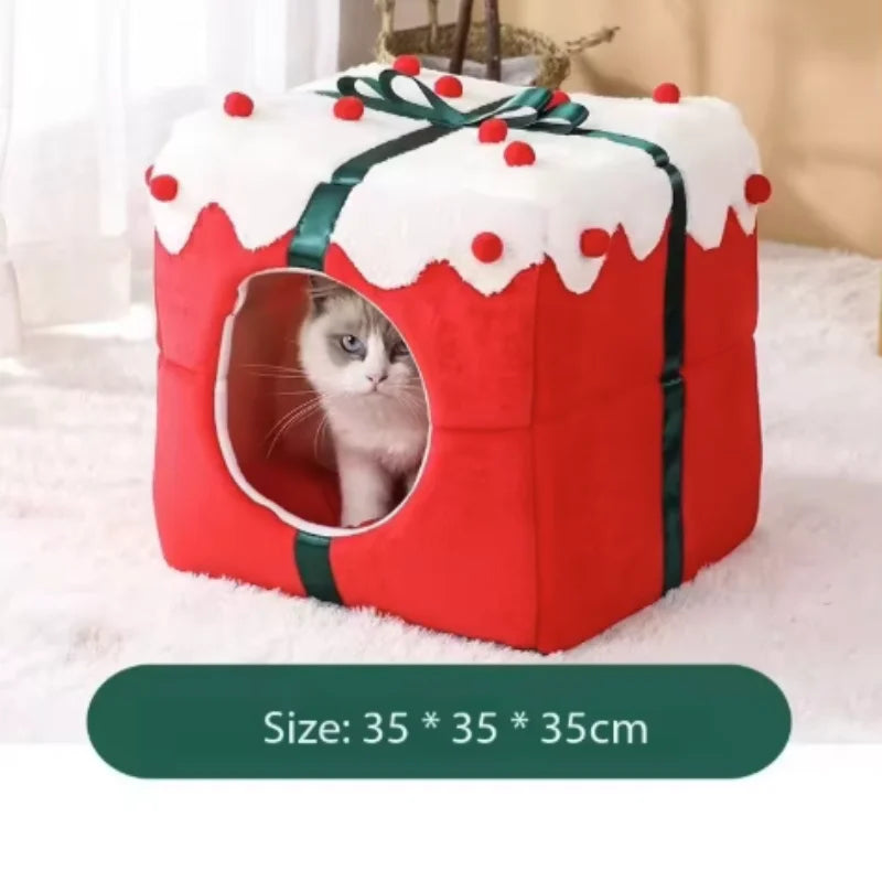 Zhejiang Winter Cat Nest Plush Sleeping House Gift Box For Cats And Dogs