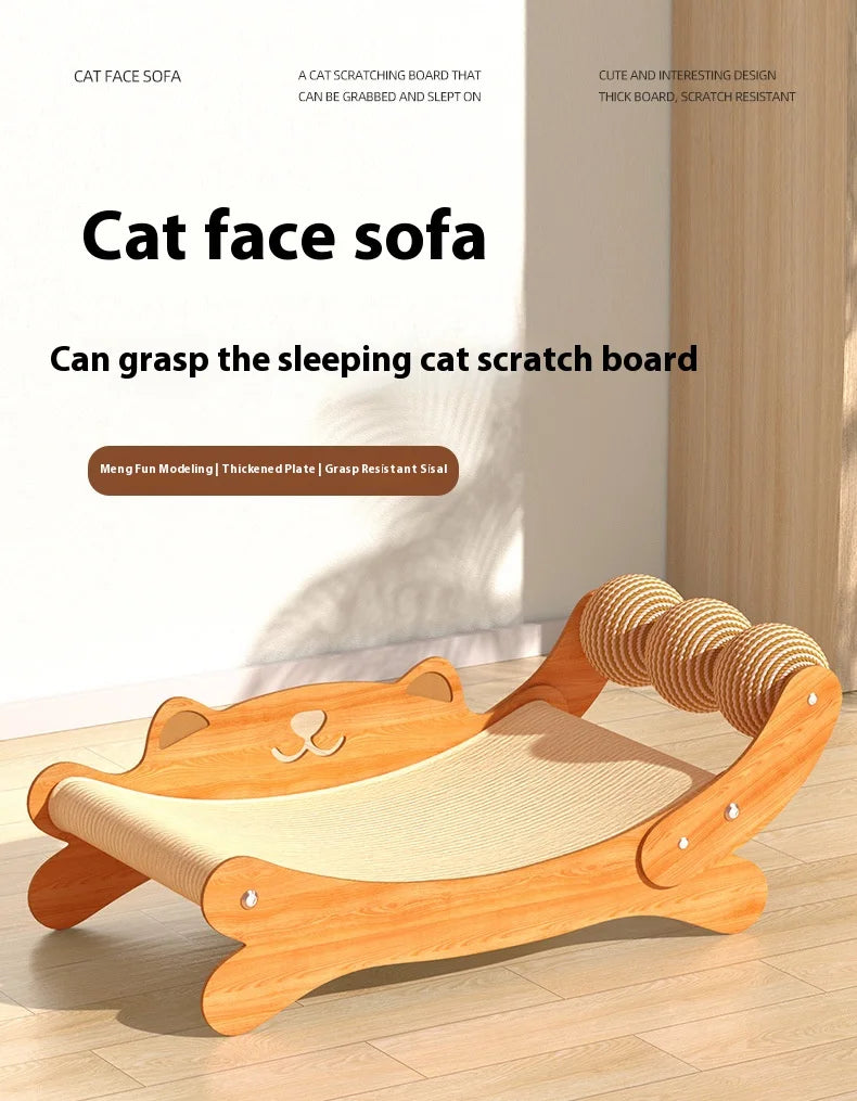 Cat Scratcher Natural Sisal Pad With Ball Toy Lounger