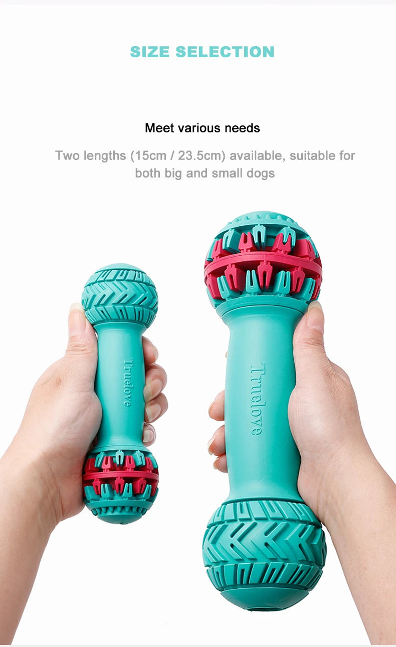TRUELOVE Super Durable Leakproof Treat Dispenser Dog Toy Dumbbell