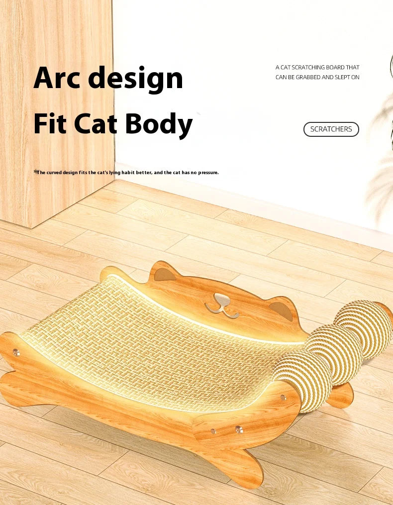 Cat Scratcher Natural Sisal Pad With Ball Toy Lounger