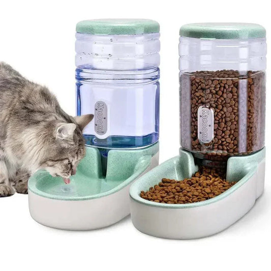 Automatic Dog And Cat Feeder And Water Dispenser Set