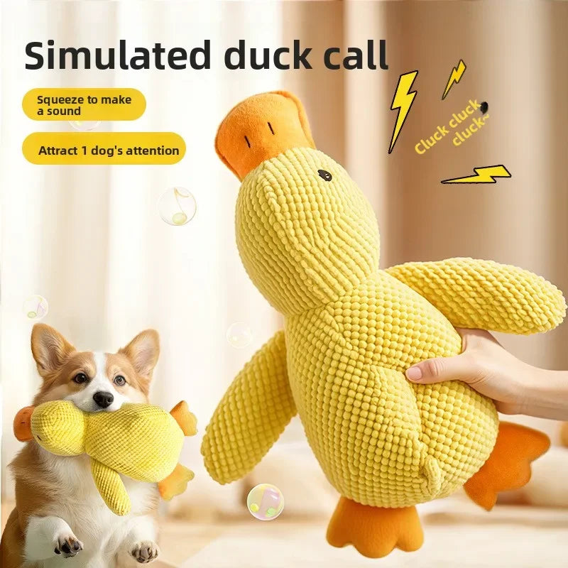 Dog Plush Calming Duck Squeaky Toy For Puppies Sleep Companion
