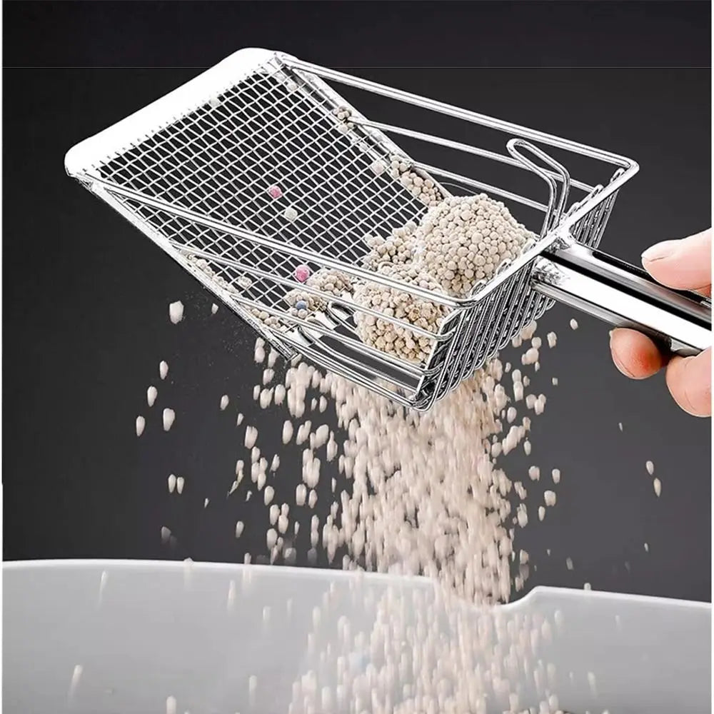 High-Concerned Stainless Steel Cat Litter Scoop Non-Stick Handle