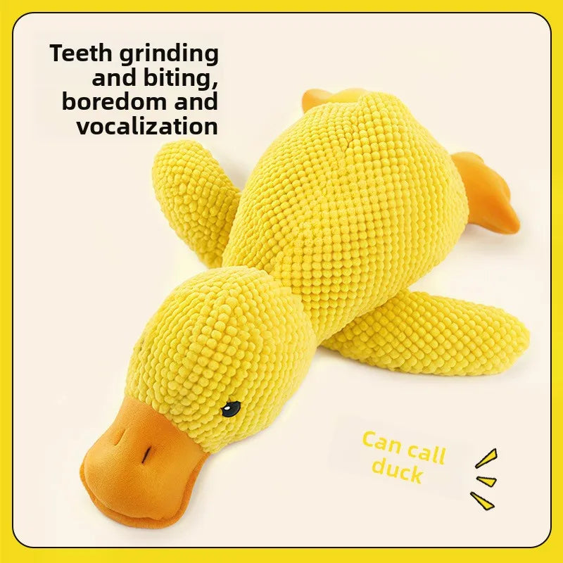 Dog Plush Calming Duck Squeaky Toy For Puppies Sleep Companion