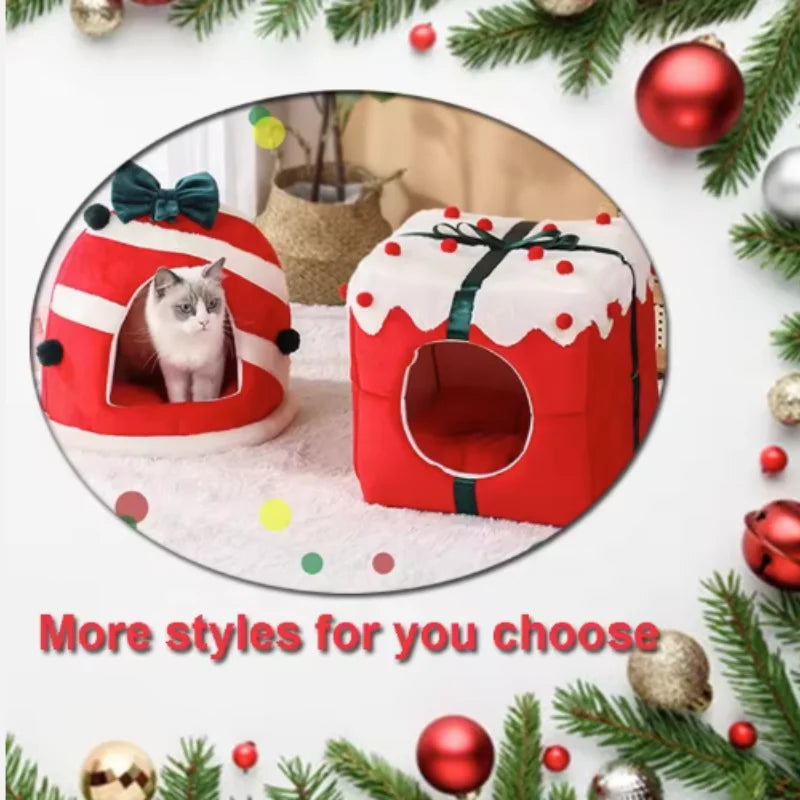 Zhejiang Winter Cat Nest Plush Sleeping House Gift Box For Cats And Dogs