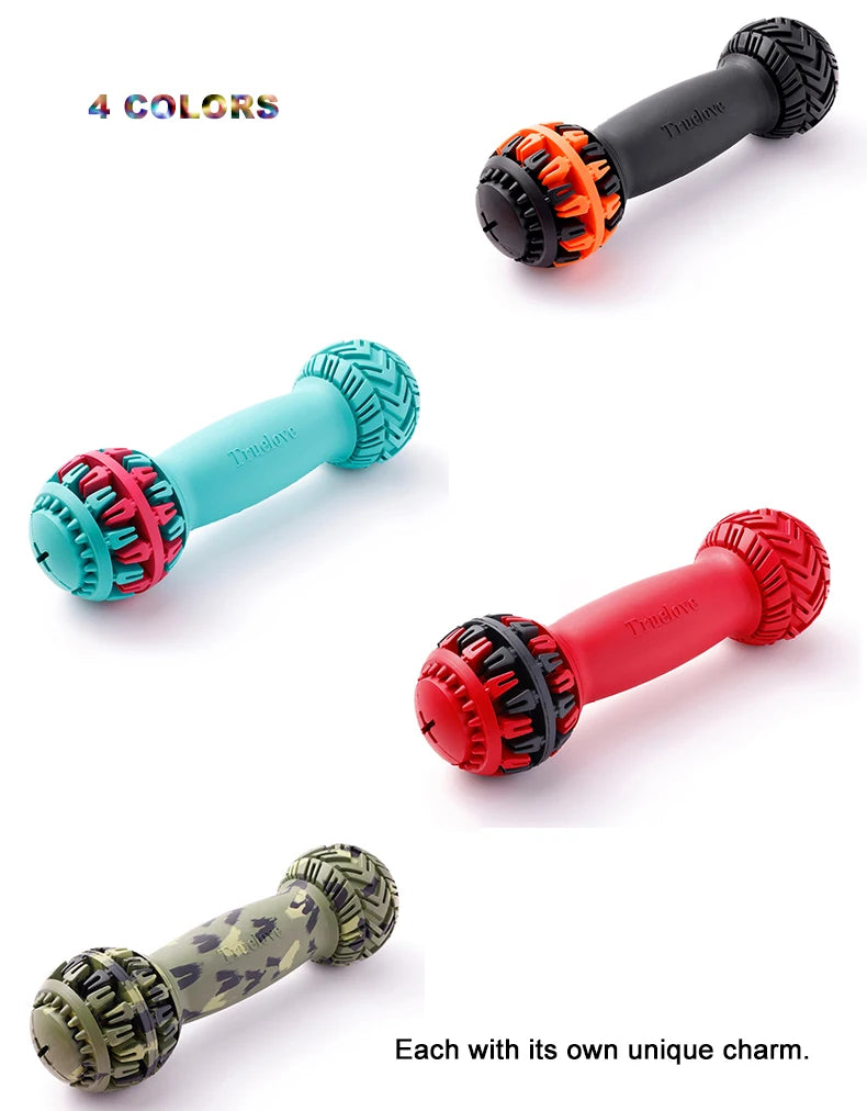 TRUELOVE Super Durable Leakproof Treat Dispenser Dog Toy Dumbbell