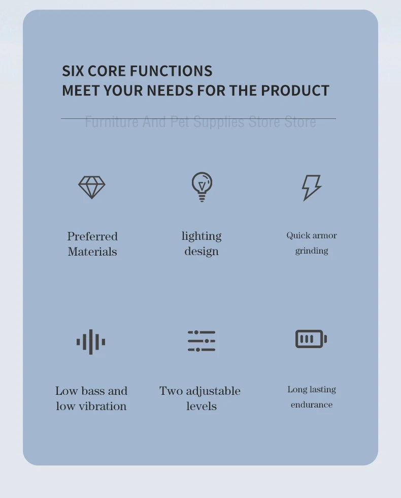 Hign-concerned Electric Dog Nail Clippers USB LED Grooming