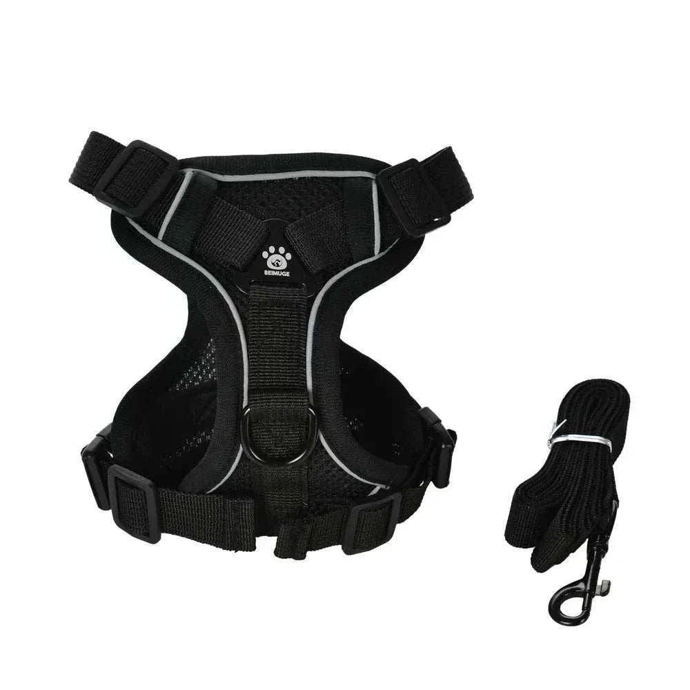Puppy Harness Leash – Adjustable Reflective Vest for Small Medium Dogs