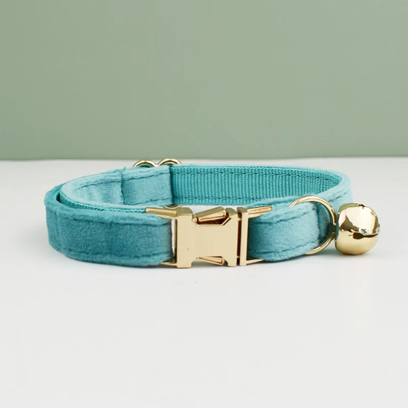 Velvet Cat Collar Bowknot Personalized With Bell Charm