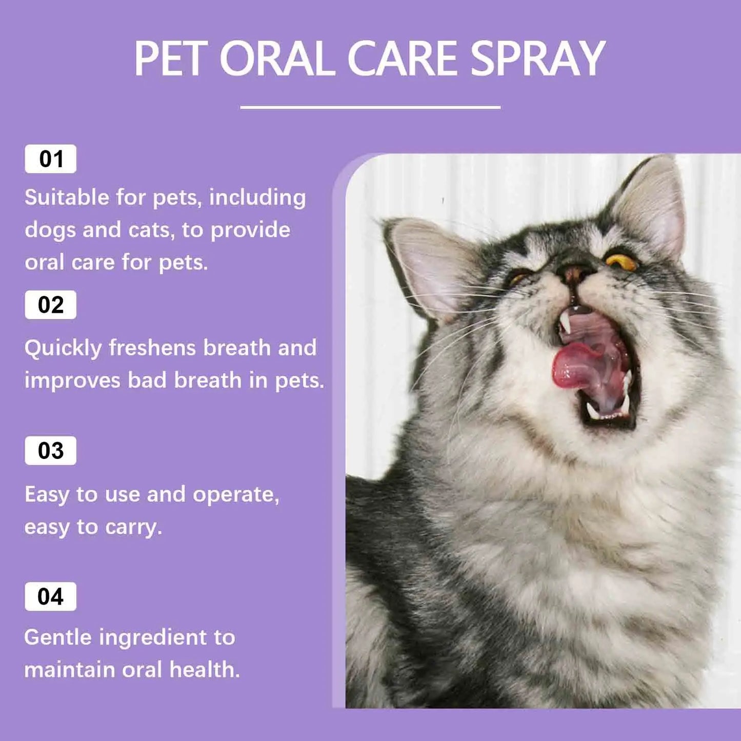 50mlPet Oral Cleanse Spray Dogs Cats Teeth Clean Deodorant Prevent Calculus Remove Kitten Bad Breath Pet Supplies Freshen Breath