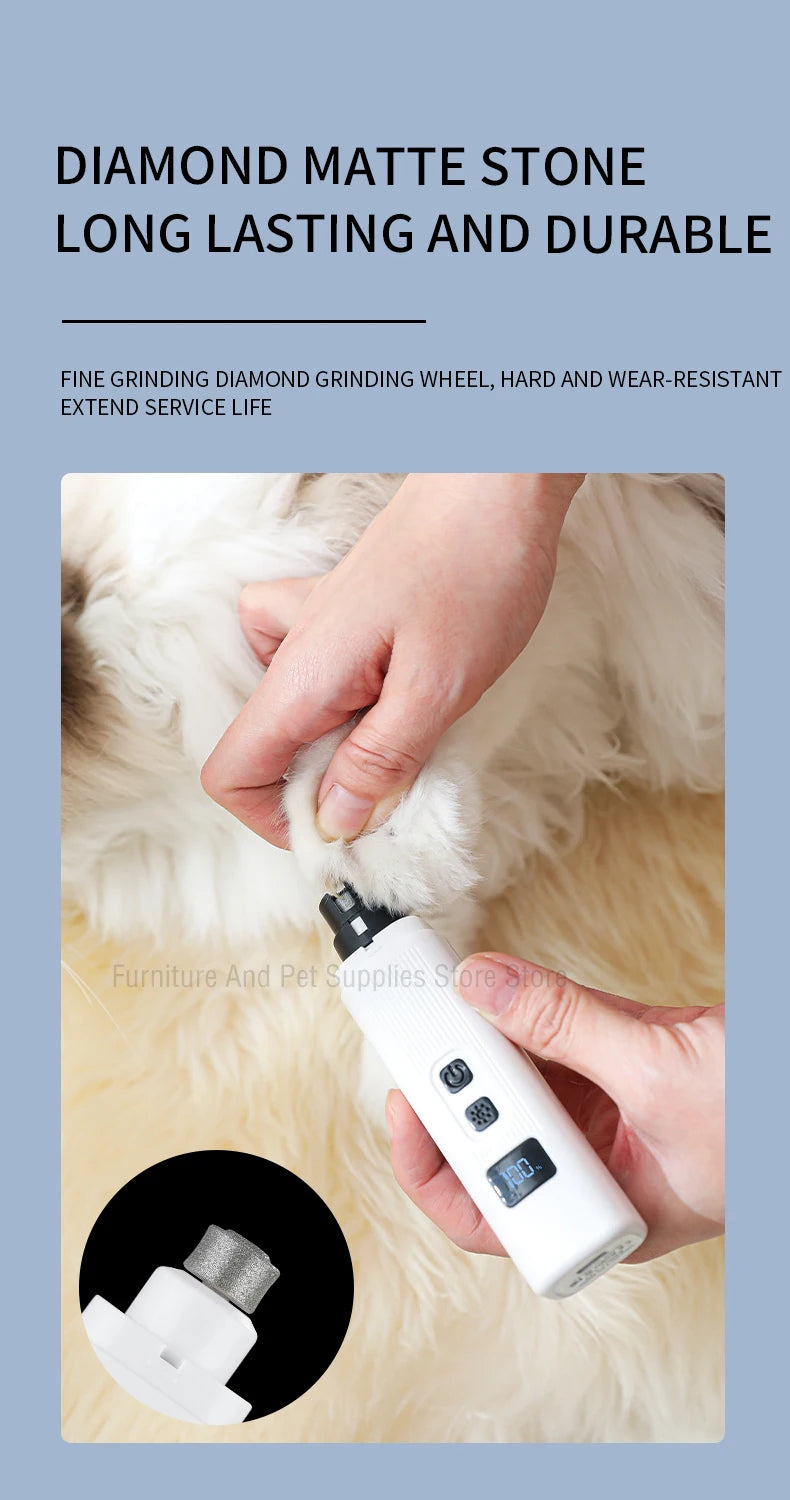 Hign-concerned Electric Dog Nail Clippers USB LED Grooming
