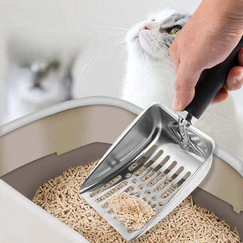 Metal Cat Litter Scoop - Heavy Duty Stainless Steel Kitty Scooper Tool
