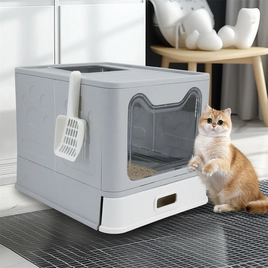 Feature Enclosed Stainless Steel Cat Litter Box With Lid
