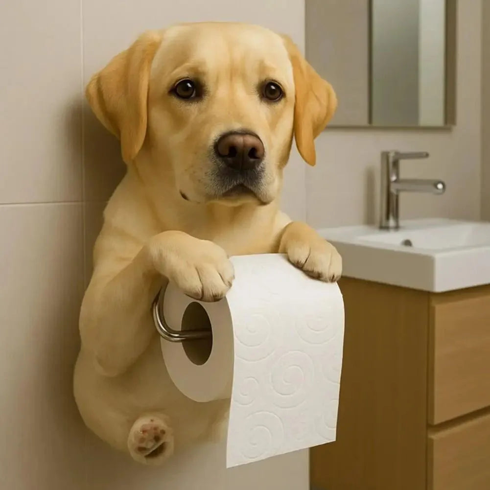 Hign-concerned Dog Wall Mount Toilet Paper Roll Holder