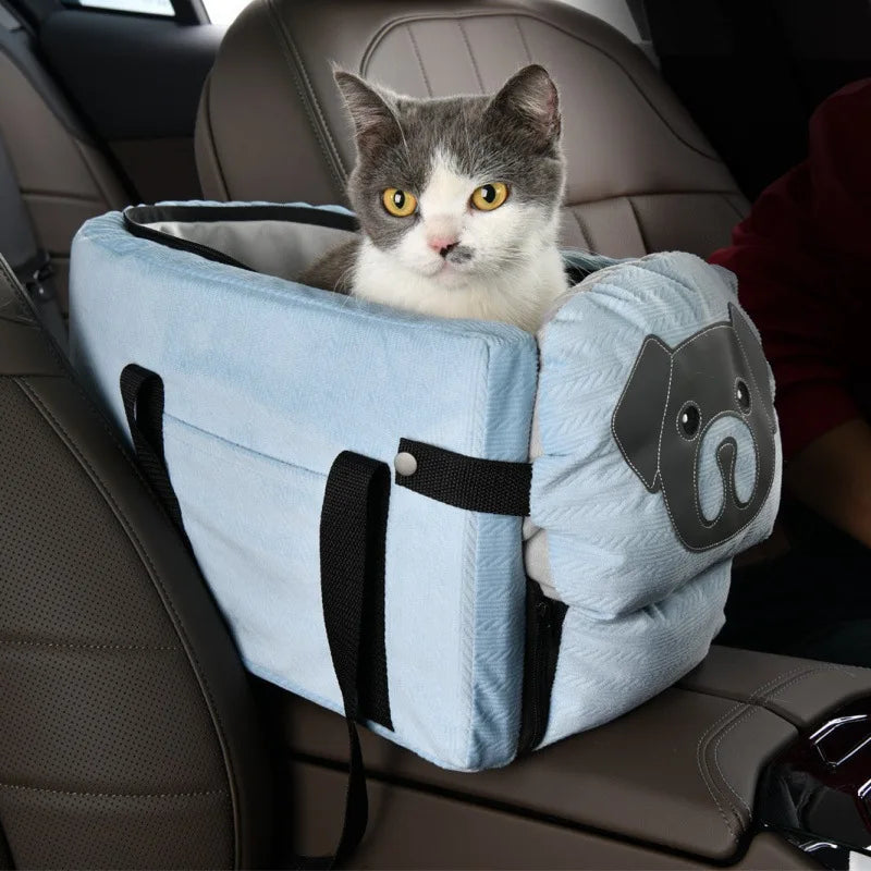Portable Pet Car Seat Armrest Box Comfortable Travel Cushion for Dogs Cats Large Capacity Multifunction Pet Car Safety