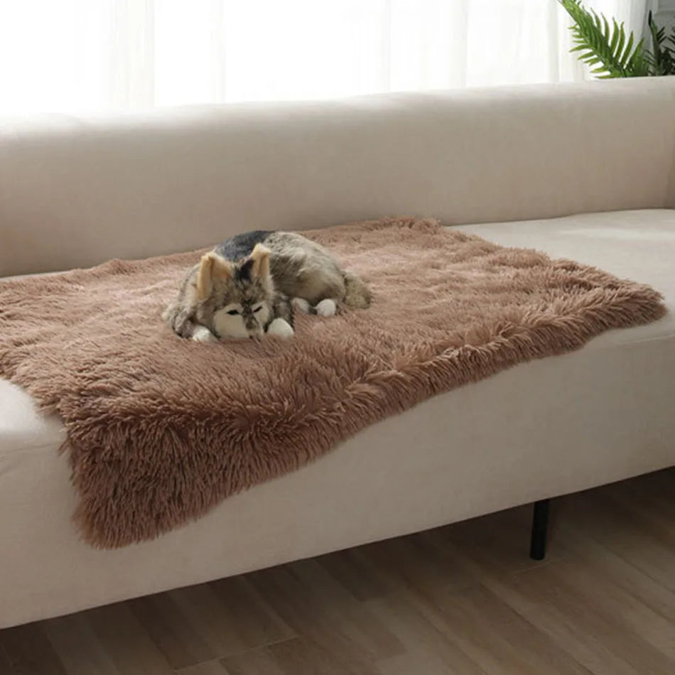 Dog Bed Mat Pet Cat Plush Soft Warm Cushion Pet Washable Candy Colored Blanket Kennel Puppy Pet Cat Dog Supplies Suit For Winter
