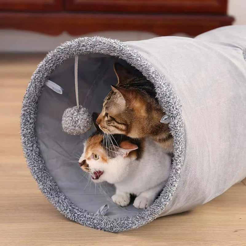 Collapsible Cat Tunnel With Ball Play Tube For Cats