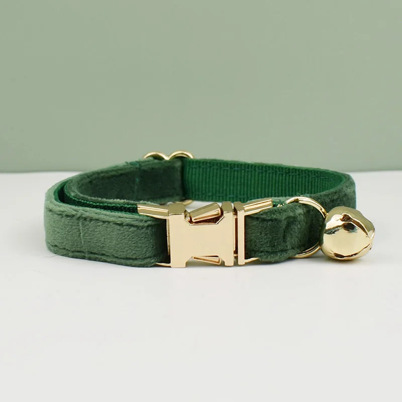 Velvet Cat Collar Bowknot Personalized With Bell Charm