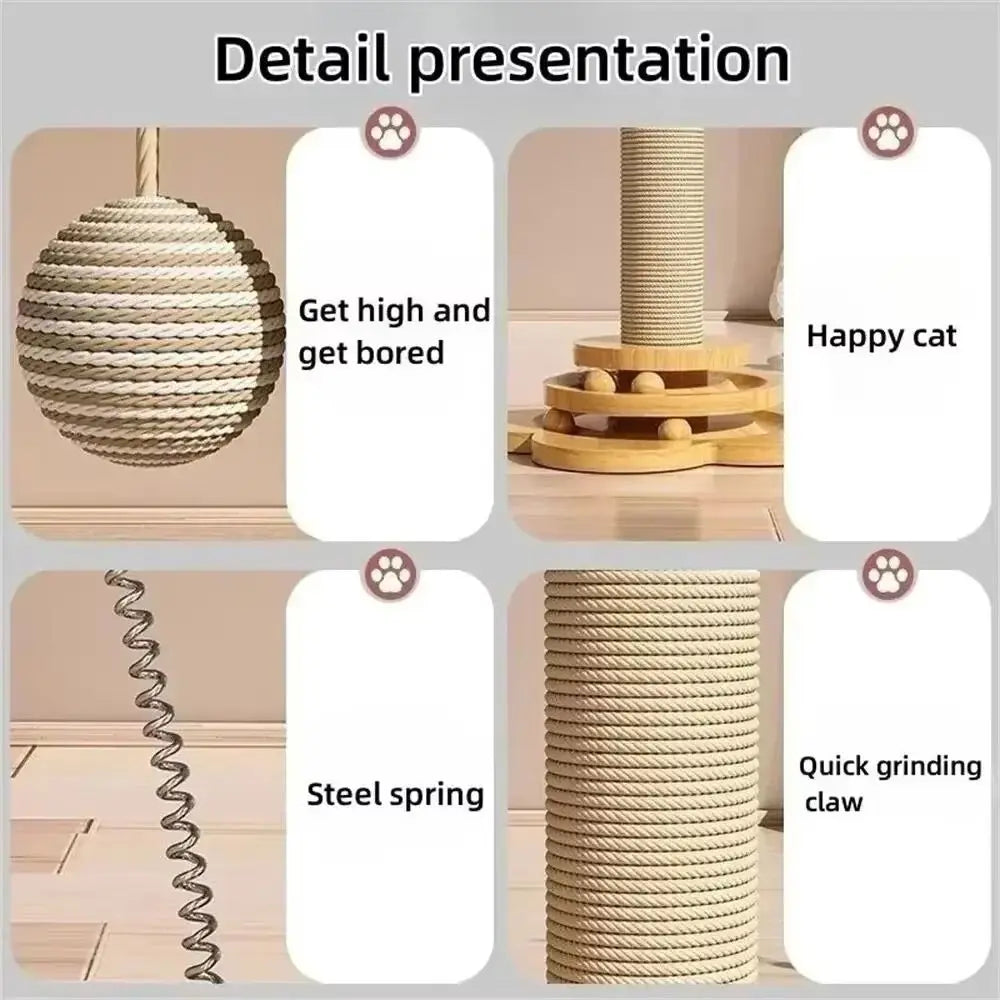 CN Zhejiang Sisal Cat Scratching Board Solid Wood Toy