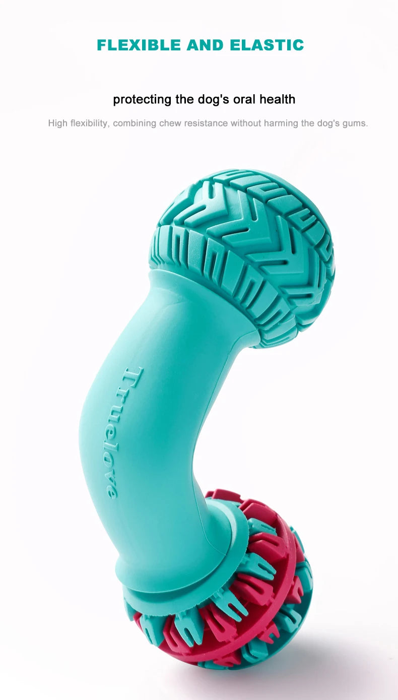 TRUELOVE Super Durable Leakproof Treat Dispenser Dog Toy Dumbbell