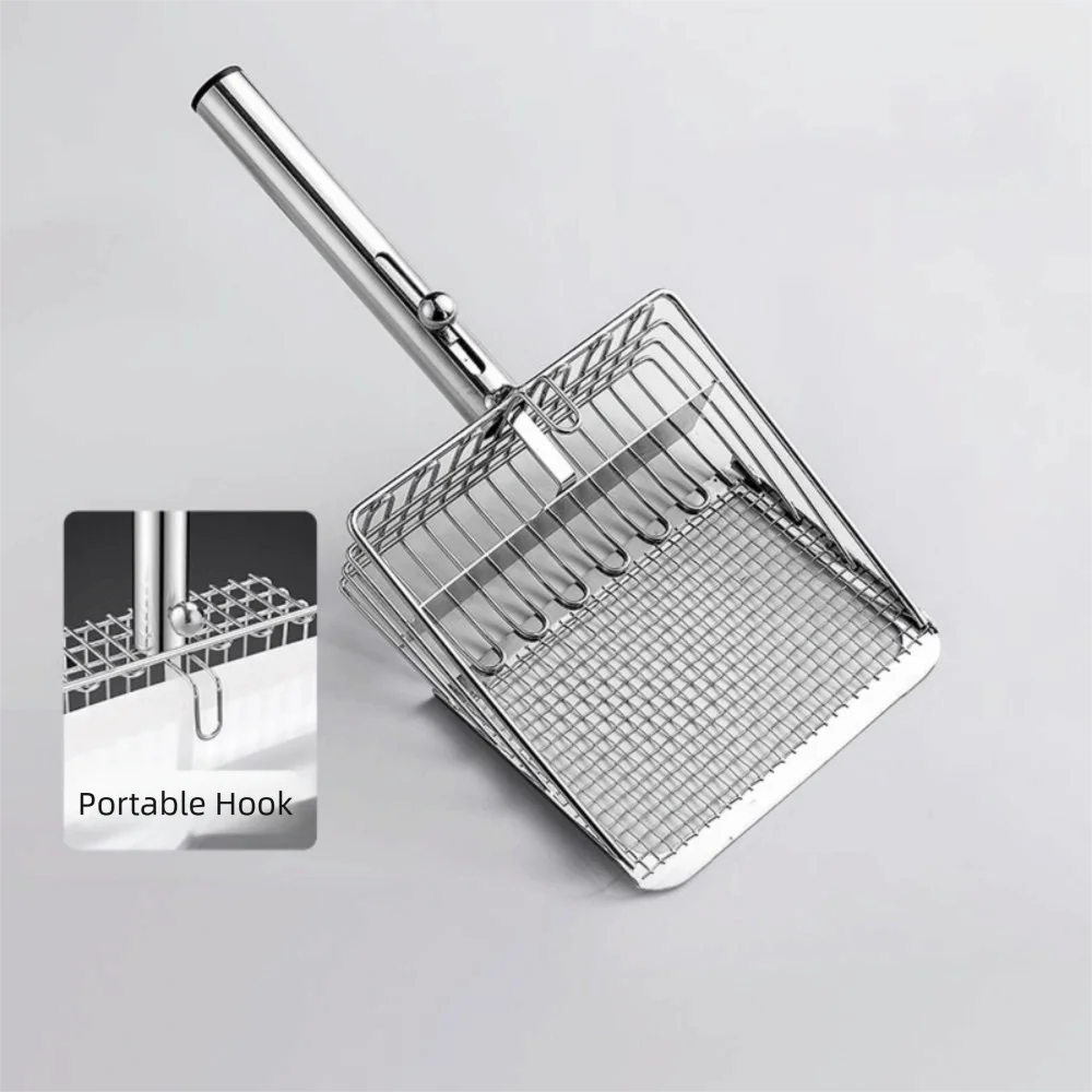 High-Concerned Stainless Steel Cat Litter Scoop Non-Stick Handle