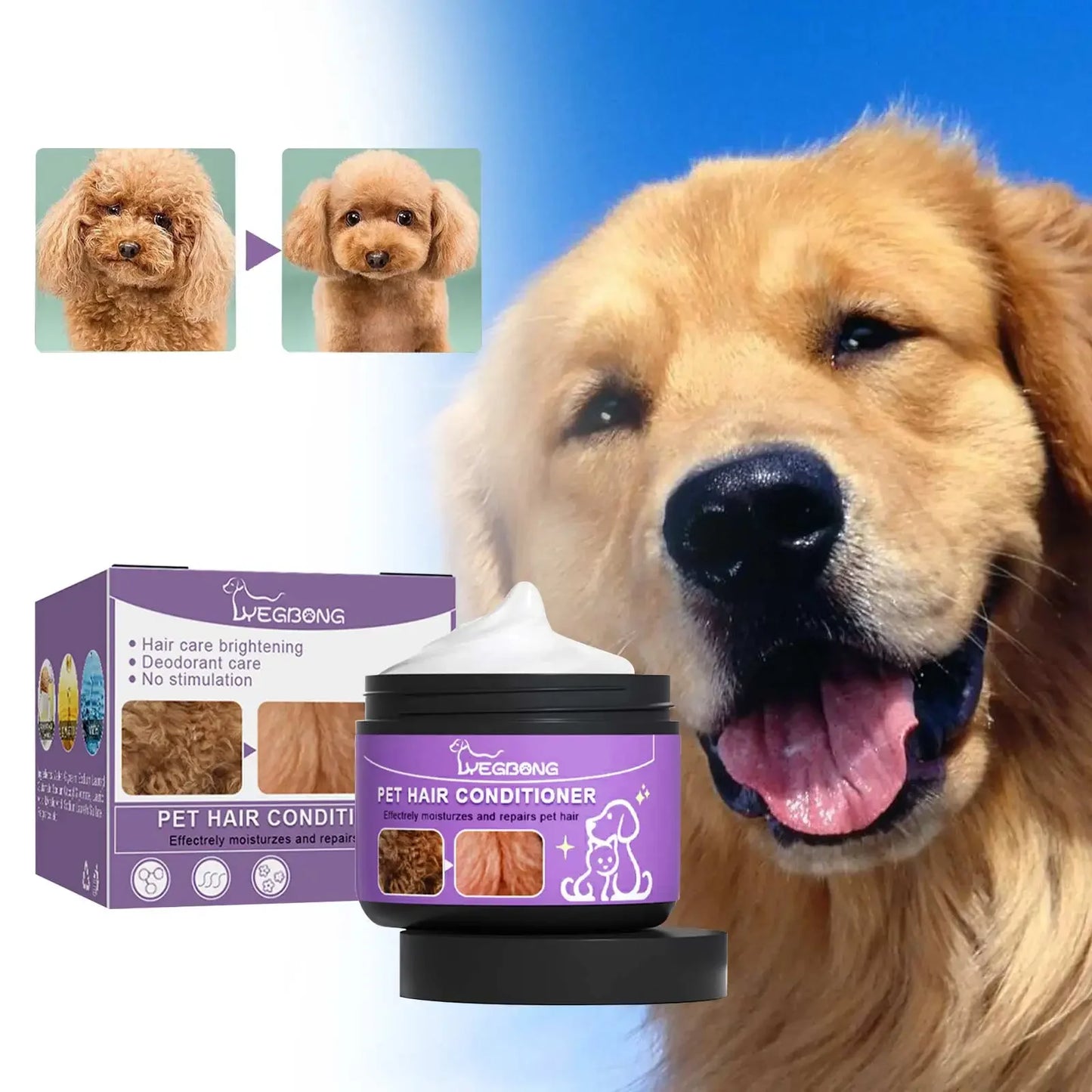 YEGBONG Pet Hair Care Cream For Cats And Dogs Softening Conditioner