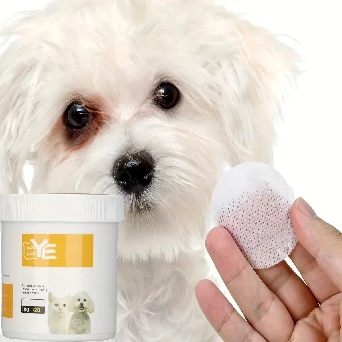 Pet Eye Cleaning Wipe Quickly Removing Tear Mark Stain Whitening Relieve Eye Discomfort Eliminate Odor Pets Grooming Wet Tissues