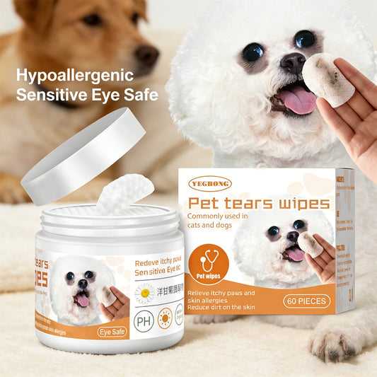 Pet Eye Cleaning Wipe Quickly Removing Tear Mark Stain Whitening Relieve Eye Discomfort Eliminate Odor Pets Grooming Wet Tissues