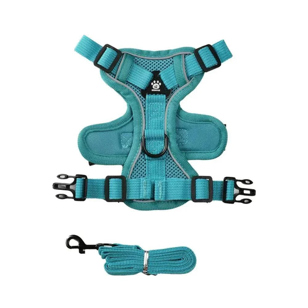 Puppy Harness Leash – Adjustable Reflective Vest for Small Medium Dogs