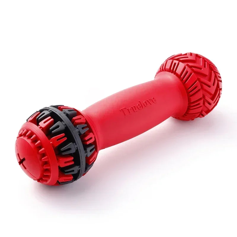 TRUELOVE Super Durable Leakproof Treat Dispenser Dog Toy Dumbbell
