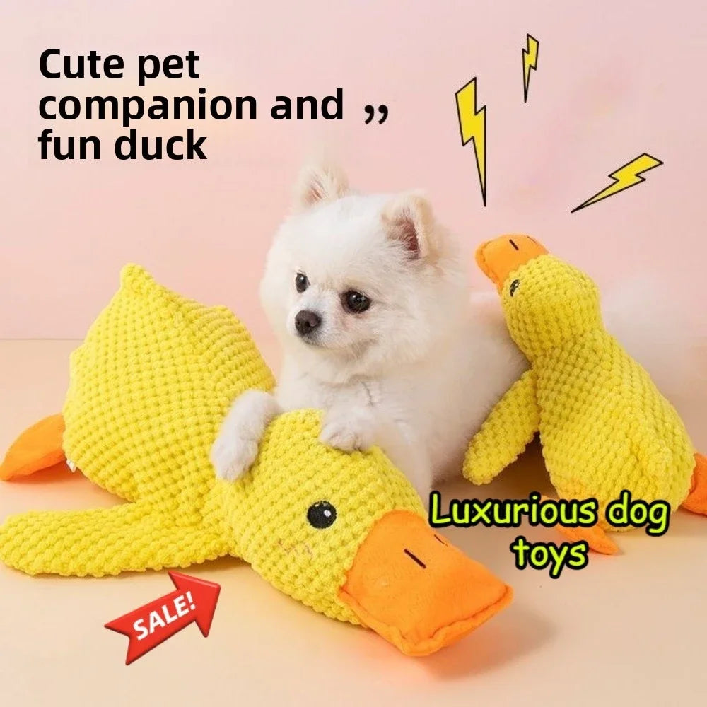 Dog Plush Calming Duck Squeaky Toy For Puppies Sleep Companion