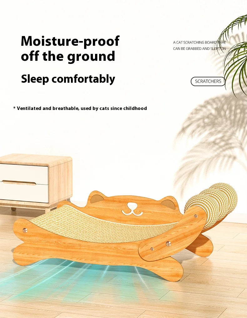 Cat Scratcher Natural Sisal Pad With Ball Toy Lounger