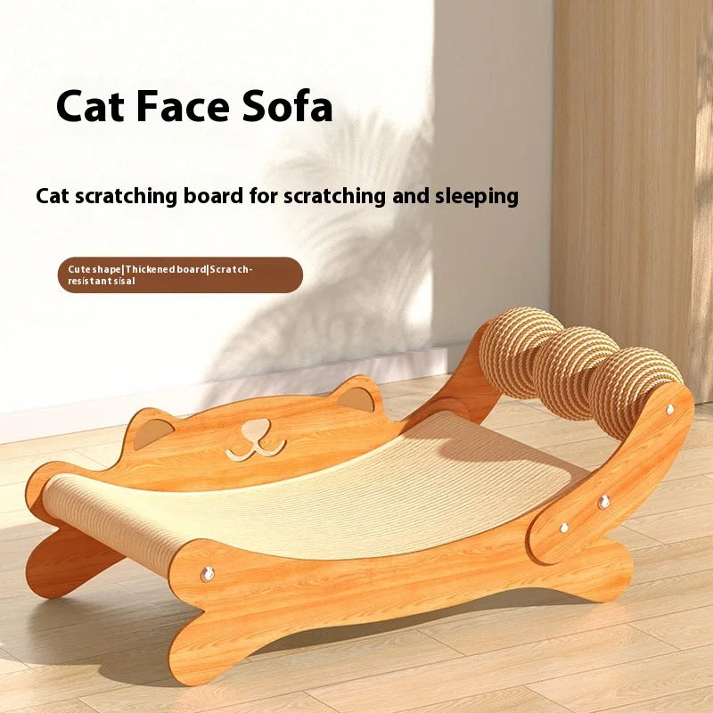 Cat Scratcher Natural Sisal Pad With Ball Toy Lounger