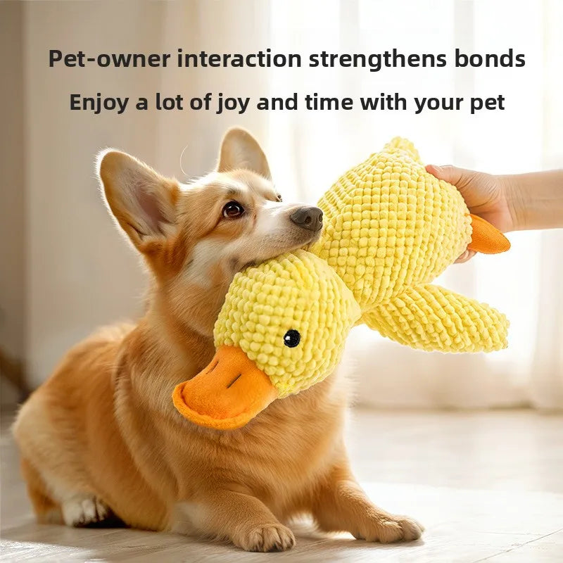 Dog Plush Calming Duck Squeaky Toy For Puppies Sleep Companion