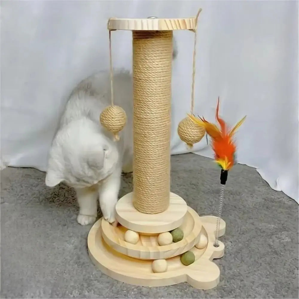 CN Zhejiang Sisal Cat Scratching Board Solid Wood Toy