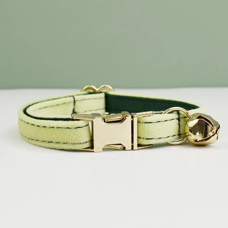 Velvet Cat Collar Bowknot Personalized With Bell Charm