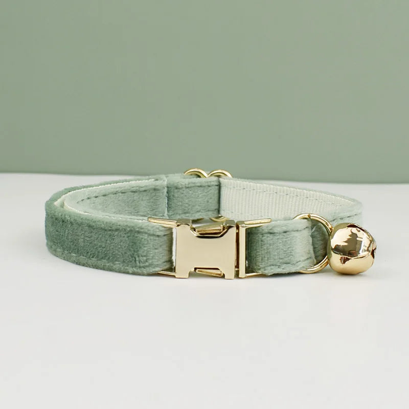 Velvet Cat Collar Bowknot Personalized With Bell Charm