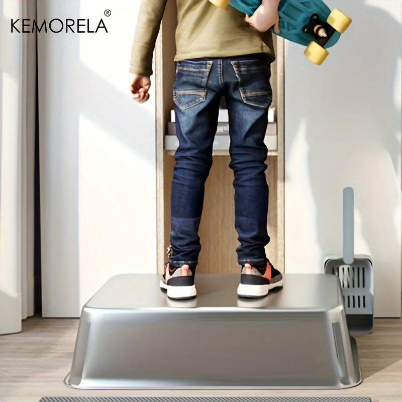 Feature Stainless Steel Litter Box With Lid For Large Cats