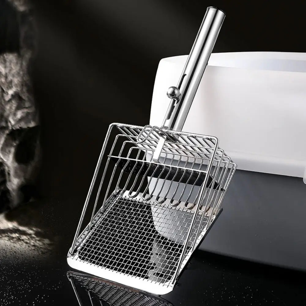 High-Concerned Stainless Steel Cat Litter Scoop Non-Stick Handle