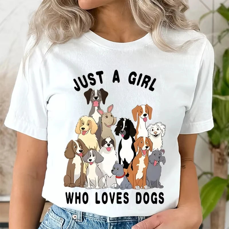 Just A Girl Who Loves Dogs Graphic Tee Premium Quality