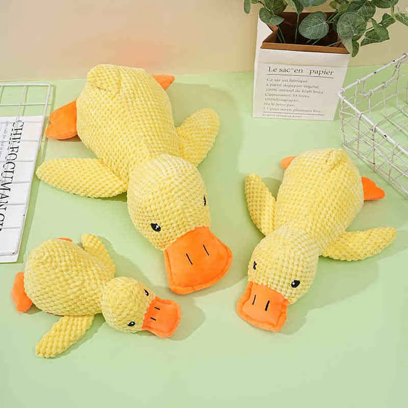 Dog Plush Calming Duck Squeaky Toy For Puppies Sleep Companion