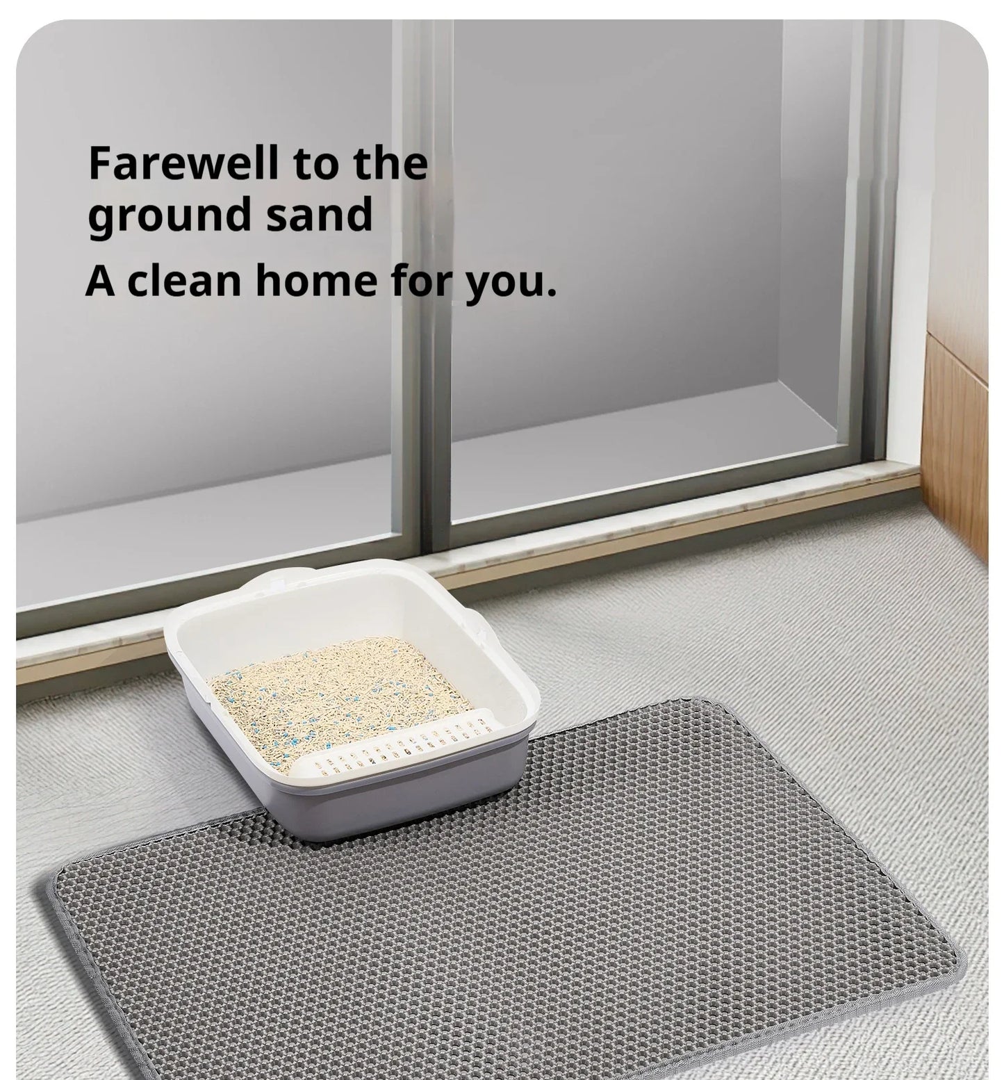 60CMX90CM Cat Litter Mat Waterproof Double Layer Pet Litter Box Mat Pet Toilet Cat Mat Nonslip Sand Cat Washable Pet Clean