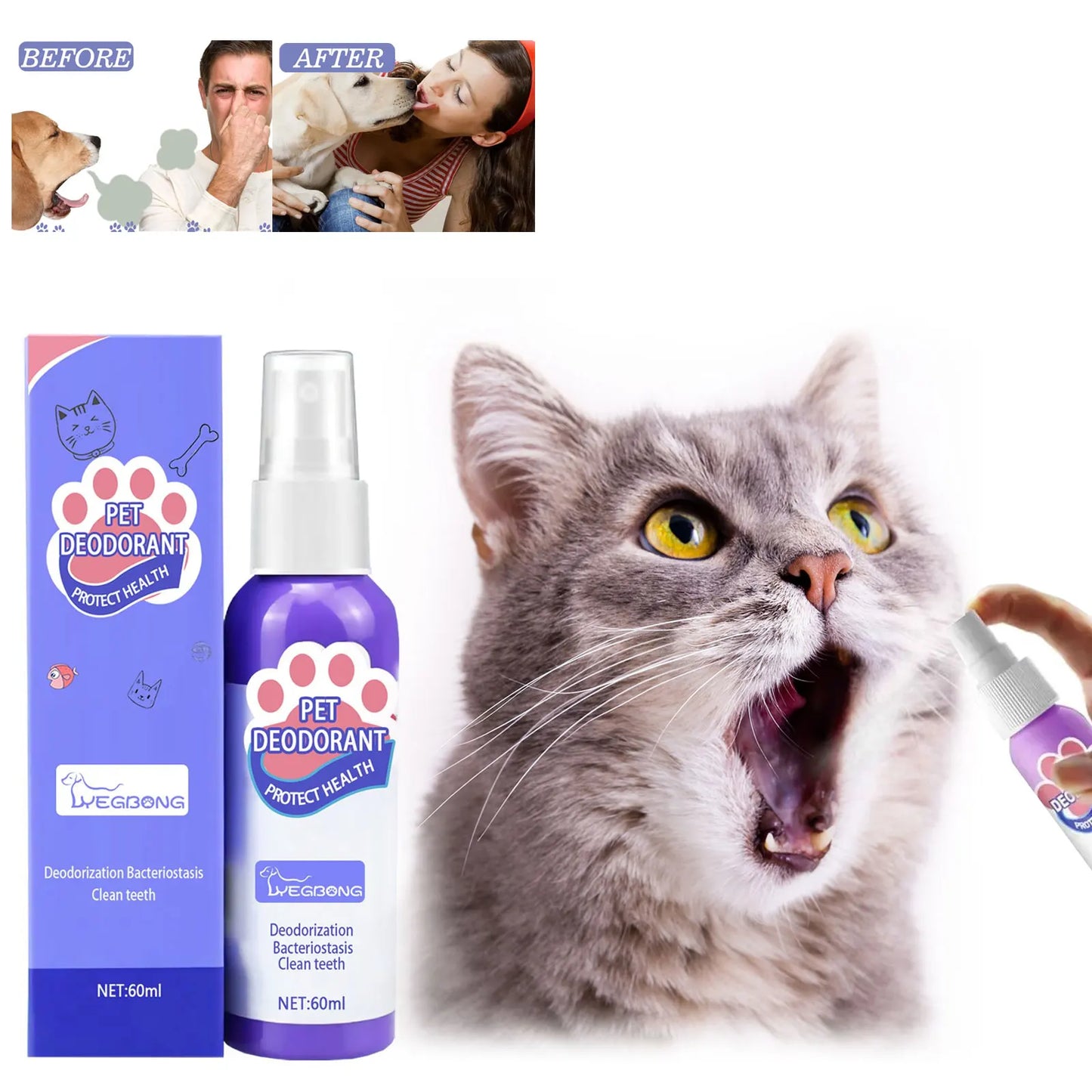 YEGBONG Pet Oral Cleanse Spray for Dogs Teeth Whitening