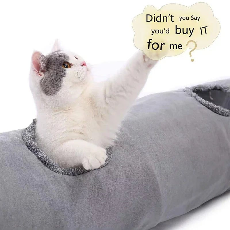 Collapsible Cat Tunnel With Ball Play Tube For Cats