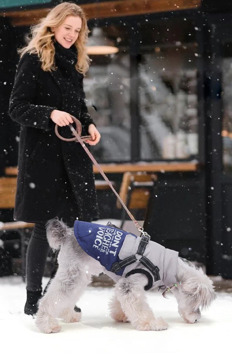 High Concerned Winter Dog Coat With Pocket Reflective Harness Vest