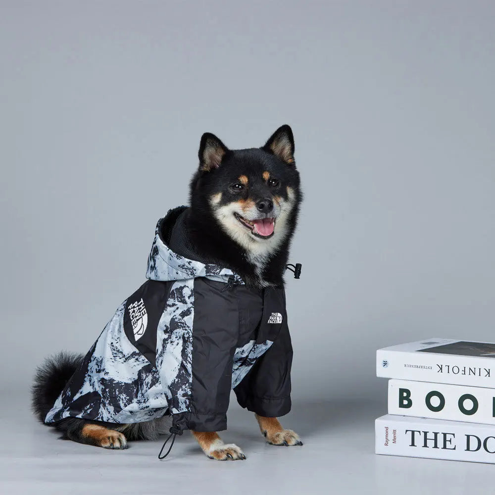 Zhejiang Puppy Snow Mountain Print Windproof Dog Jacket